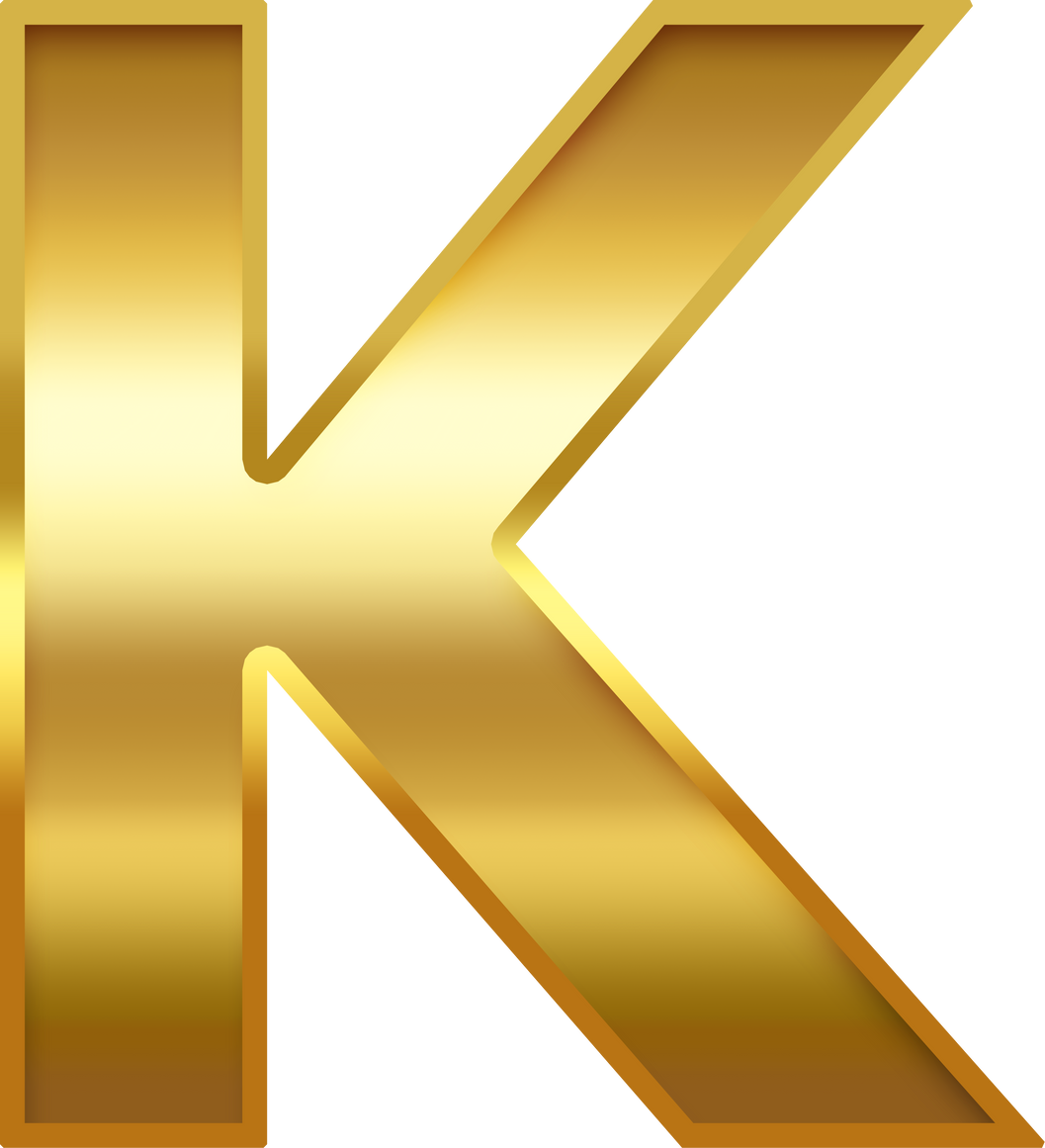 Gold Gradient Uppercase Letter K