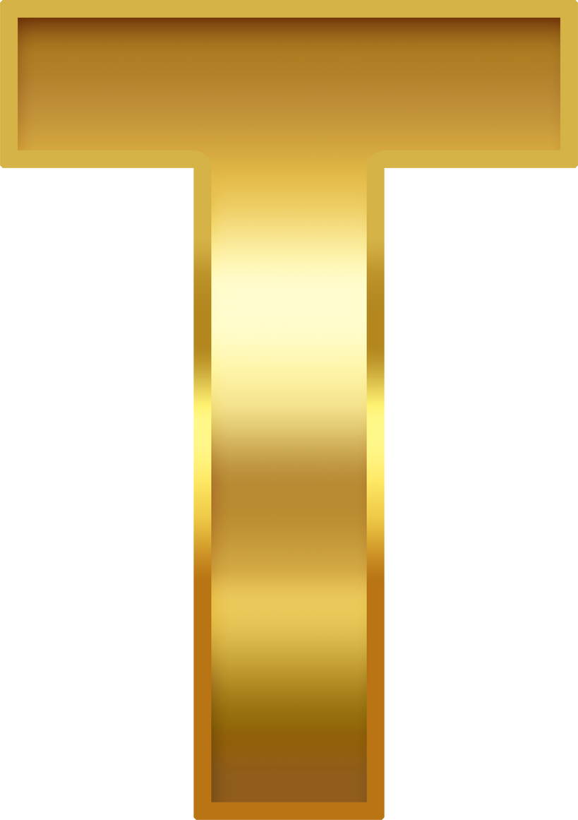 Gold Gradient Uppercase Letter T